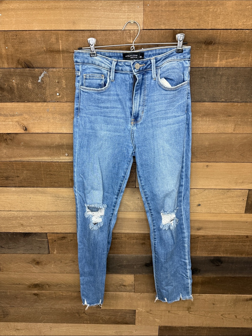 Just Black Light Blue Distressed Skinny Jeans